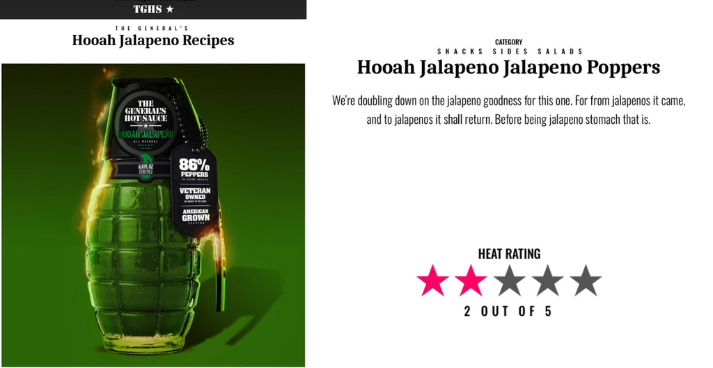 Hooah Jalapeno Jalapeno Poppers - General's Hot Sauce
