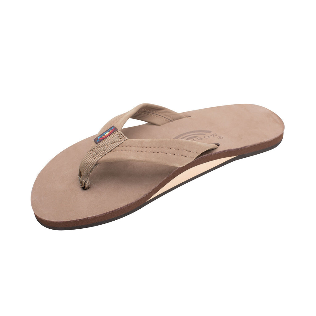Womens Thick Strap Dark Brown Leather Flip Flop | The Squire Shop