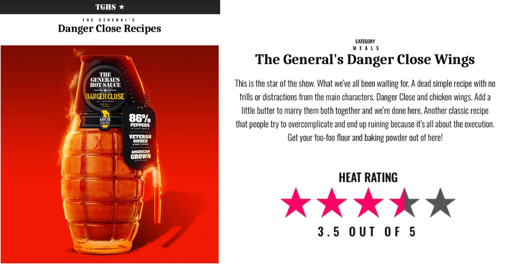 The General's Danger Close Wings -  General's Hot Sauce