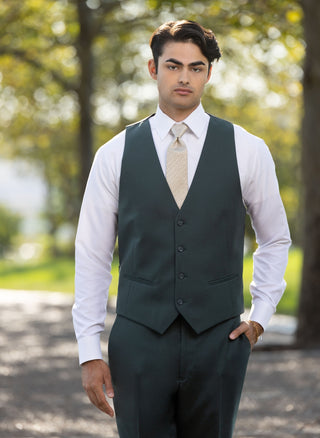 222 Slim Hunter Green Luka Suit - Ike Behar