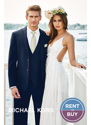 Slim Fit Navy Sterling Wedding Suit - Michael Kors