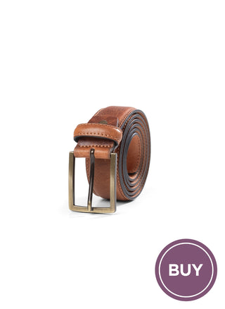 Italian Leather Belt Tobacco NILT