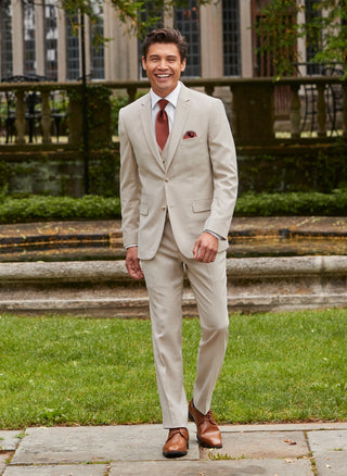 Tan Stretch Slim Fit Suit