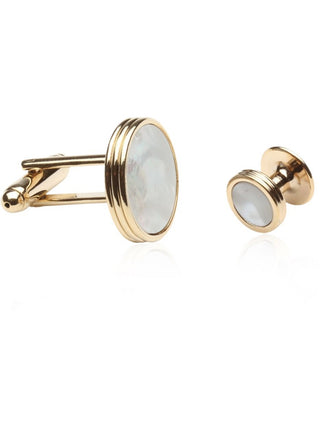 Mother of Pearl Gold Tuxedo Cuff Link Set