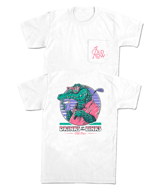 Drinks on the Links Pocket Tee - White
