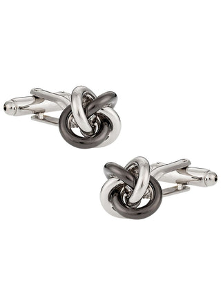 Gunmetal Silver Knot Cufflinks CD-2076