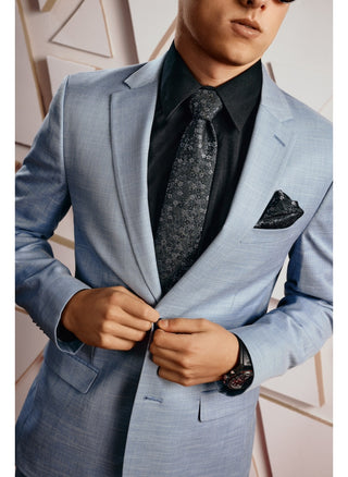 Oxford Blue Stretch Slim Fit Suit Coat
