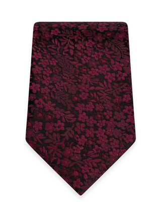 Michael Kors Floral Long Tie - Wine