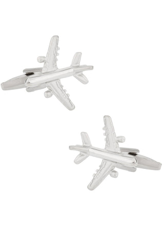 Airplane Cufflinks In Silver CD-244-FBA