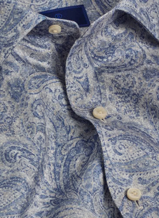 Charcoal & Blue Paisley Print Shirt