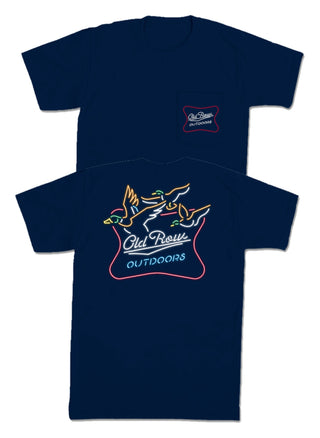 Old Row Outdoors Neon Duck Pocket Tee - Navy