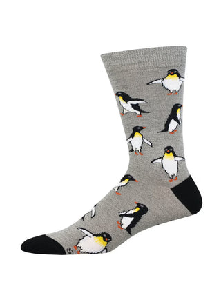 Penguin Personality Crew Socks - Gray