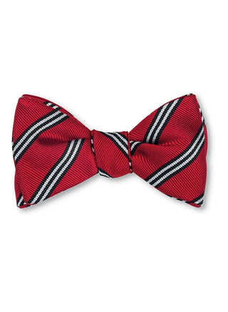 Red/Black Brooks Striped Bow Tie - B3578