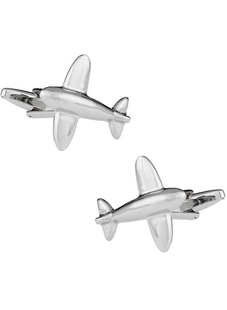 Airplane Cufflinks In Silver CD-244-FBA