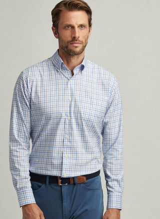 Calgary Crown Lite Cotton-Stretch Sport Shirt - Blue Poppy