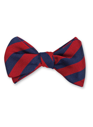 Navy/Red Bar Stripes Bow Tie - B671