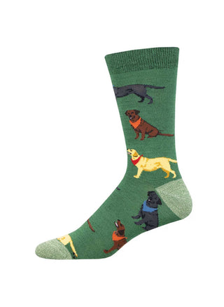 Loving Labradors Crew Socks - Green