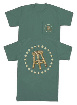 Stool & Stars Camo Short Sleeve T-Shirt - Green