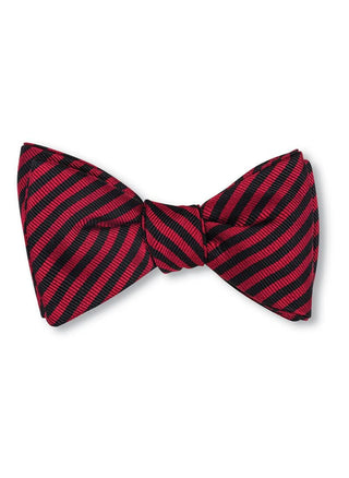 Red and Black Striped Bow Tie - B3577