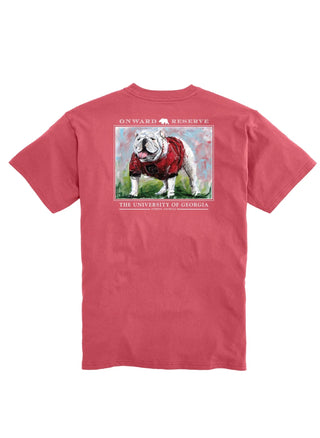 Patrick Lewis UGA Short Sleeve T-Shirt-Washed Red