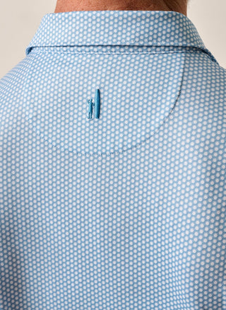 Performance Jersey Polo - Hex Print - Barrels Blue