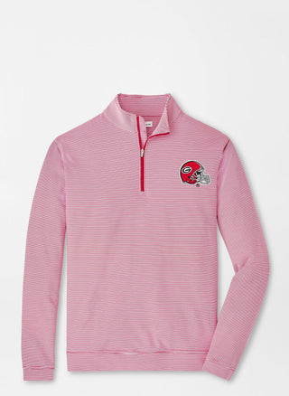 Perth Mini Stripe Stretch Quarter Zip – Red – Georgia Helmet