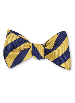 Navy/Gold Bar Stripes Bow Tie - B625