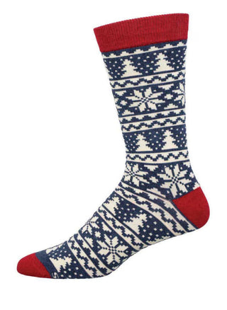 Christmas Fair Isle Socks - Blue Heather