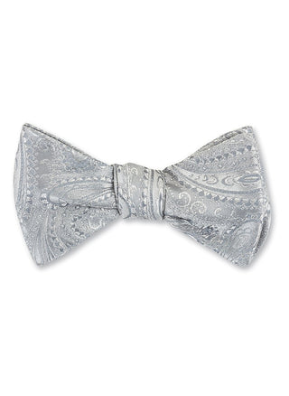 Silver Paisley Bow Tie - B3852