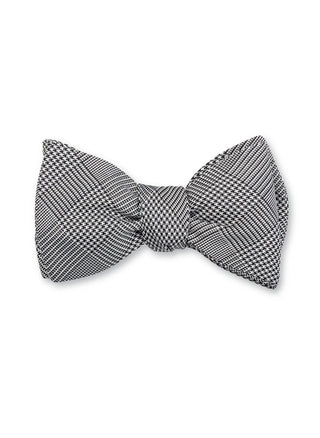 Black/White Glen Plaid Bow Tie - B466