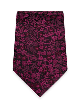 Michael Kors Floral Long Tie - Cranberry