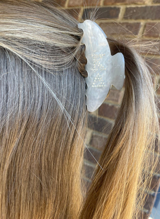 It Girl Sorority Rhinestone Hair Claw Clip - White,Kappa Delta