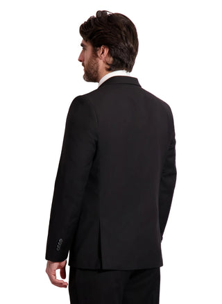 Black Slim Fit Poly/Viscose Suit Coat