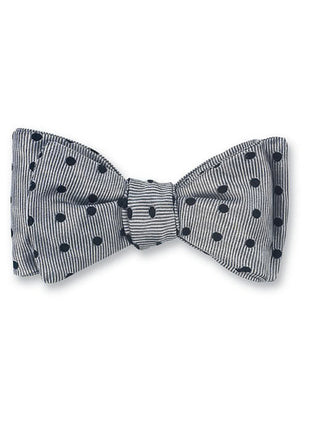 Silver/ Black Vero Polka Dots Bow Tie - B2014