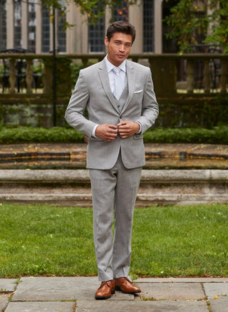 Light Grey Stretch Slim Fit Suit Coat