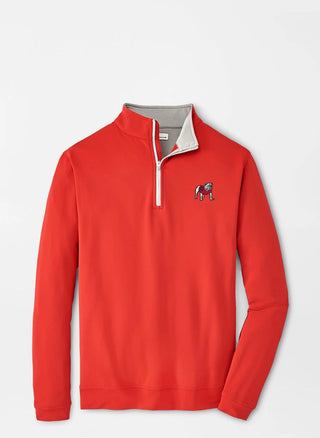 Perth Solid Stretch Quarter Zip – Red – Standing Dog