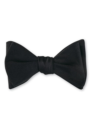 Formal Black Satin Bow Tie - B598