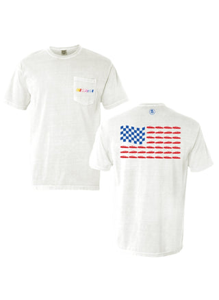 Barstool Sports x NASCAR Flag Pocket Tee-White