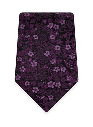 Michael Kors Floral Long Tie - Plum