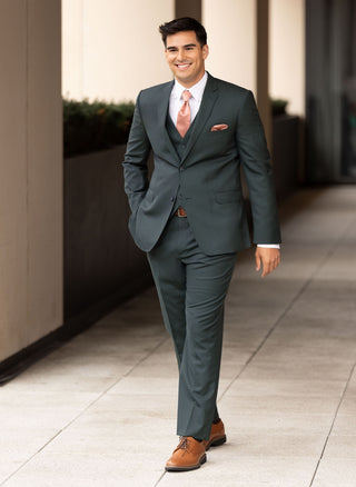 222 Slim Hunter Green Luka Suit - Ike Behar