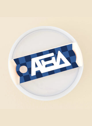 Sorority Tumbler Lid Tag - Alpha Xi Delta