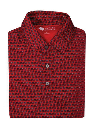 Standing Bulldog Printed Polo - Red