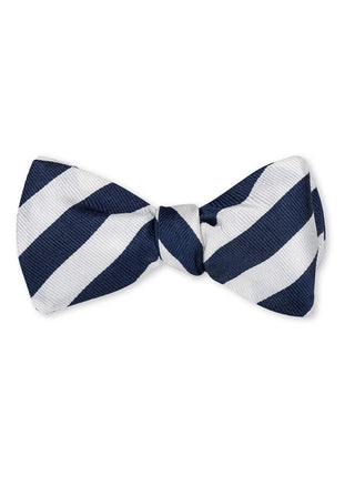 Navy/White Bar Stripes Bow Tie - B663