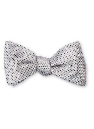 Silver Runnymede Pin Dots Bow Tie - B4951