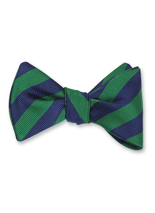 Navy/Green Bar Stripes Bow Tie - B655