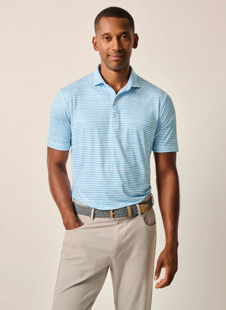 Featherweight Performance Polo - Warwick Stripe - Seal Blue