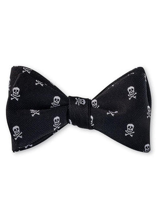 Black/White Jolly Rogers Skull Bow Tie - B1416