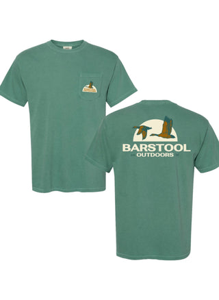 Barstool Outdoors Flying Duck Short Sleeve T-Shirt - Light Green