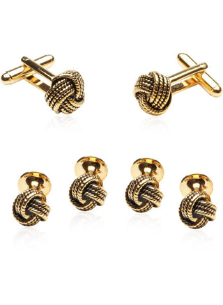 Gold Knot Formal Set Of Cufflinks Studs  CD-471-FBA