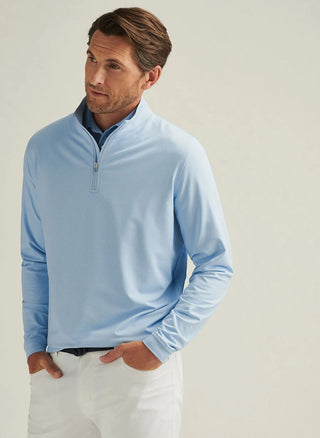 Perth Birdseye Performance Quarter-Zip - Pale Blue